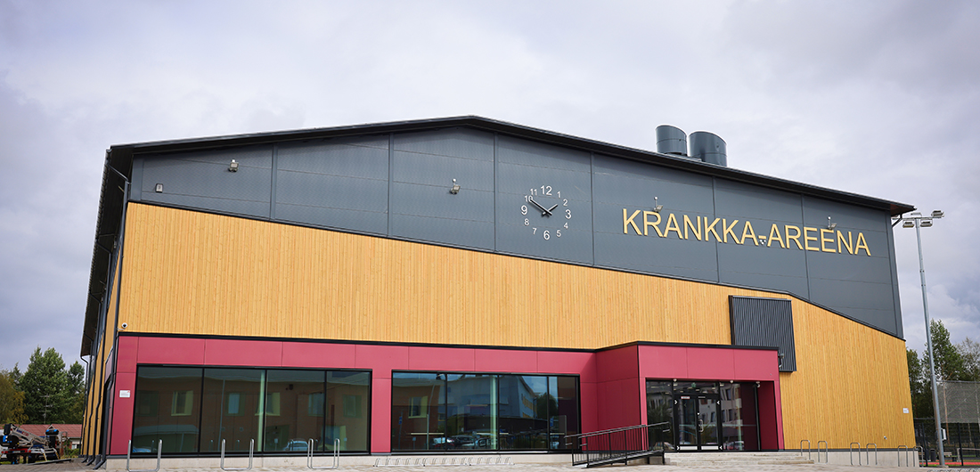 Urheiluhalli Krankka-areena Limingassa.
