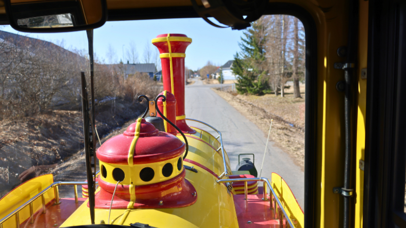 Kuva Potnapekan hytistä ulospäin.