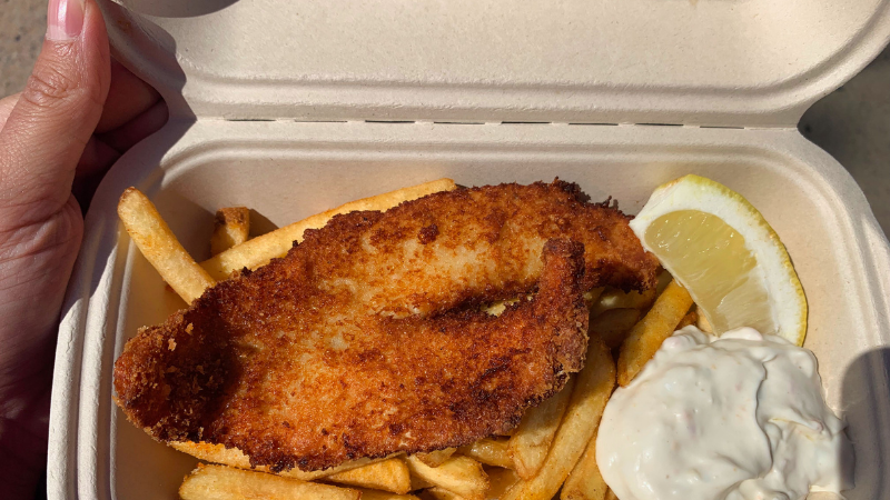 Kala-annos pahvirasiassa Varessäikällä