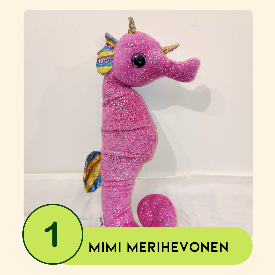 Leluvaalien ehdokas nro 1 Mimi Merihevonen, pehmomerihevonen