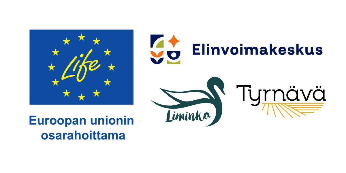 ACWA LIFE -hankkeen rahoitajien logot: Euroopan unionin osarahoittama, Elinvoimakeskus, Liminka ja Tyrnävä.