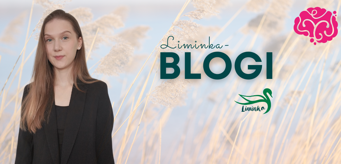 Liminka-blogin grafiikka ja Sofia Haurun kuva sekä Työhyvinvoinnin rakentajat -hankkeen logo.