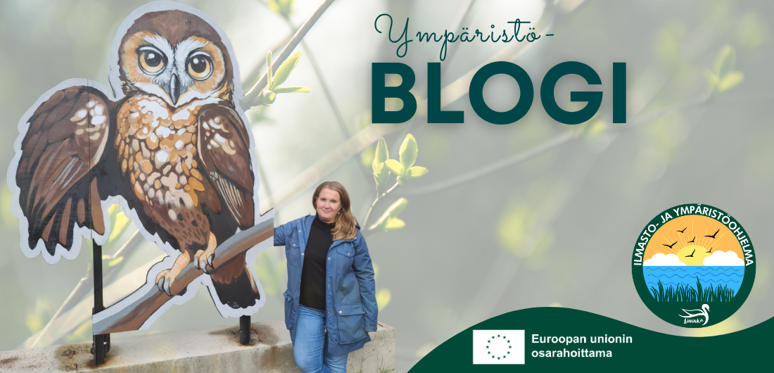 Ympäristöblogin grafiikkaa ja Jaana Liukkonen.