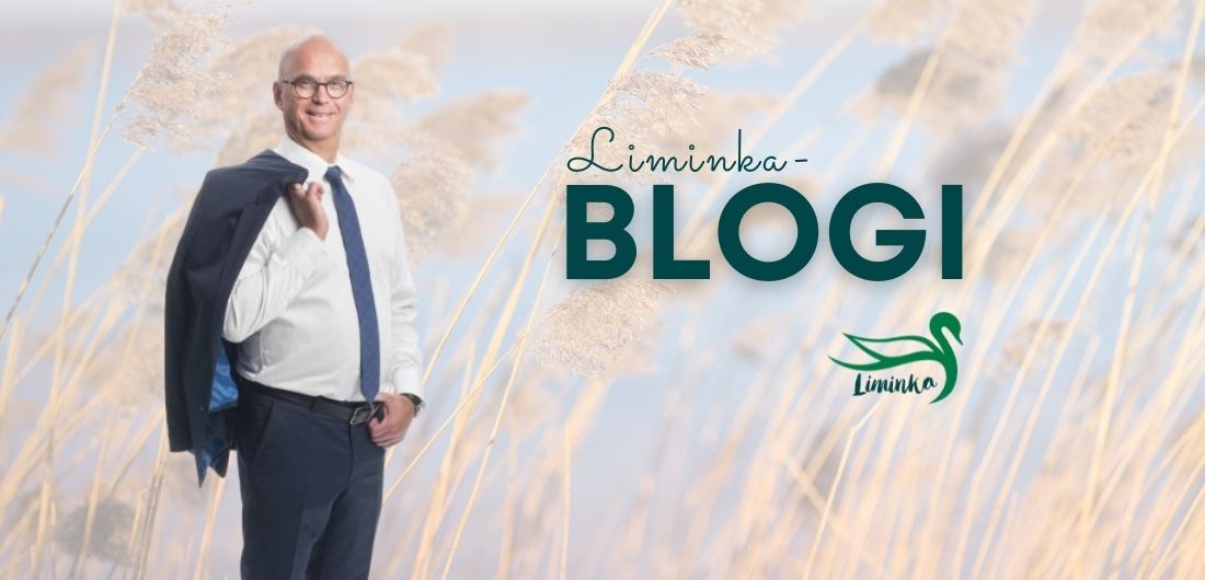 Kunnanjohtaja Pekka Rajala ja Liminka-blogin grafiikka