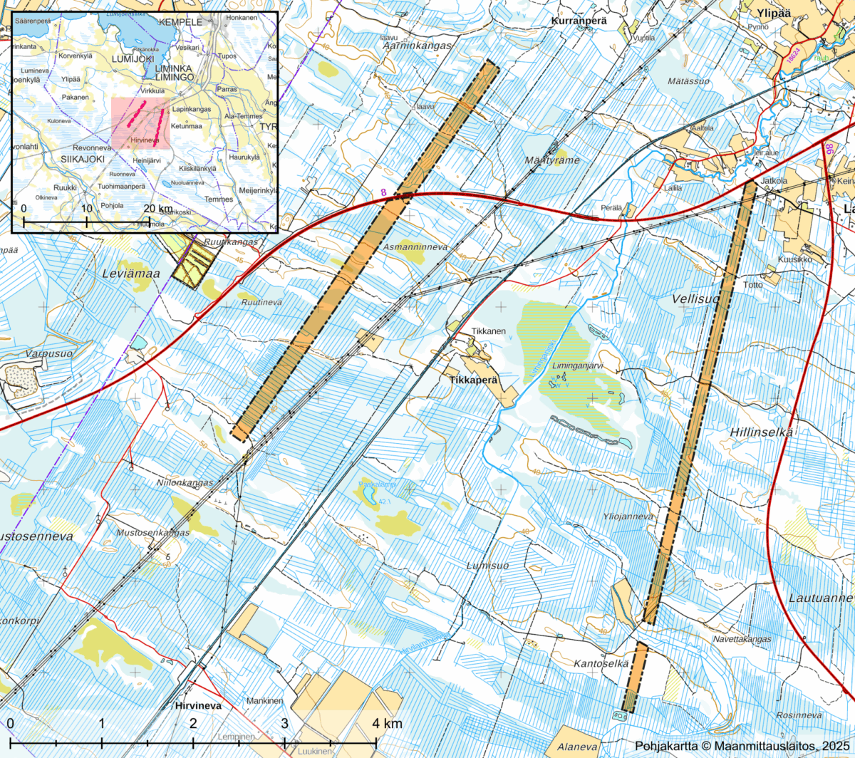 Aurinkovoimapuistojen sijainti kartalla.