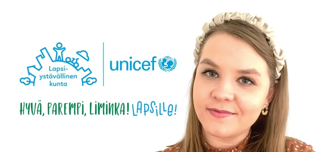 Linda Jaakkola ja Lapsiystävällinen kunta -grafiikka