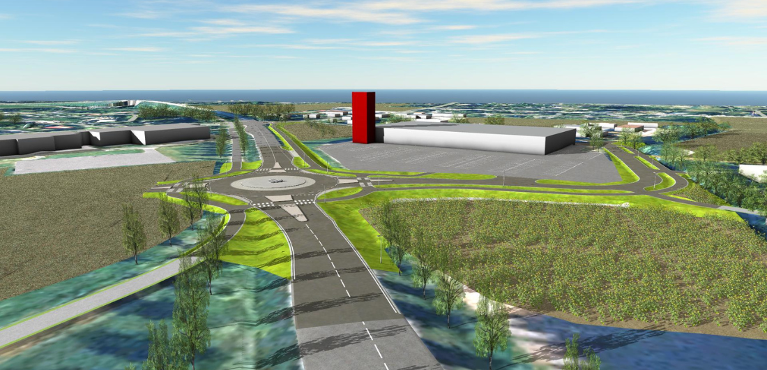 Havainnekuva Mutkalankaaren kiertoliittymästä