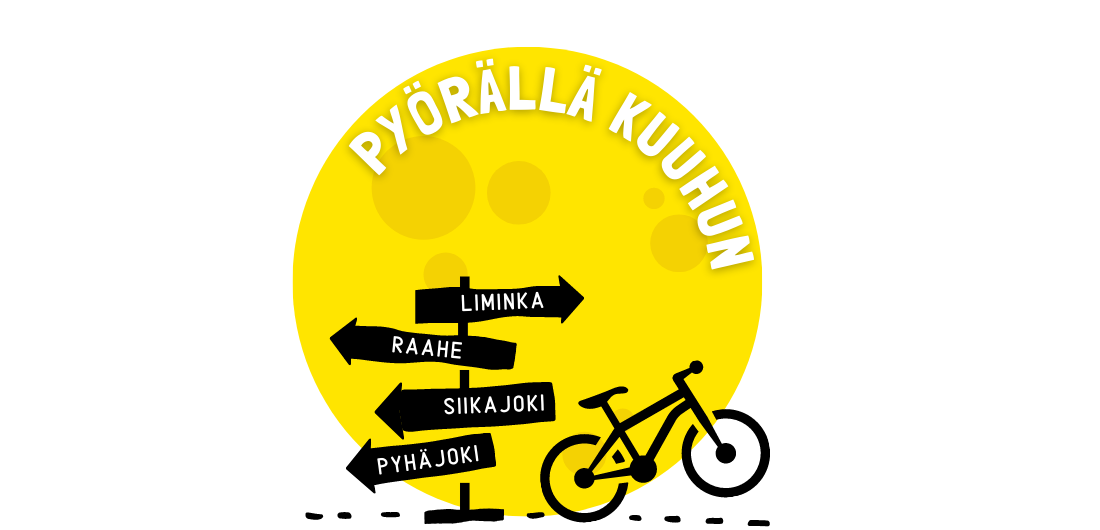 Pyörällä kuuhun -hankkeen logo