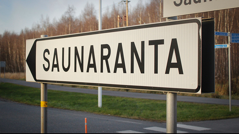 Saunaranta-tiekyltti.