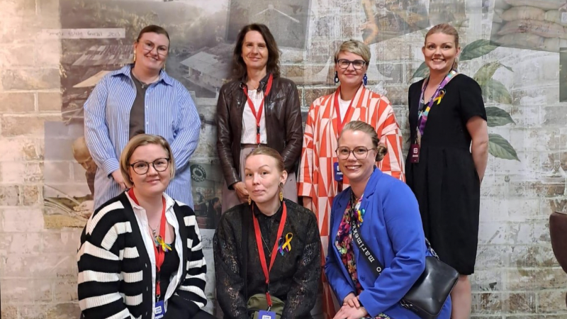 Työhyvinvoinnin rakentajat ja Korento ry:n edustajia Porissa.