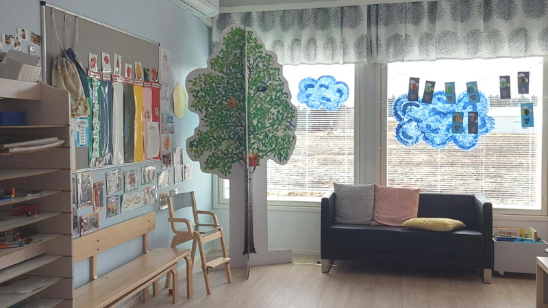 Aapin päiväkodin ryhmätila sisältä