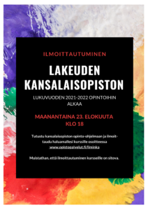 Kansalaisopiston ilmoittautuminen